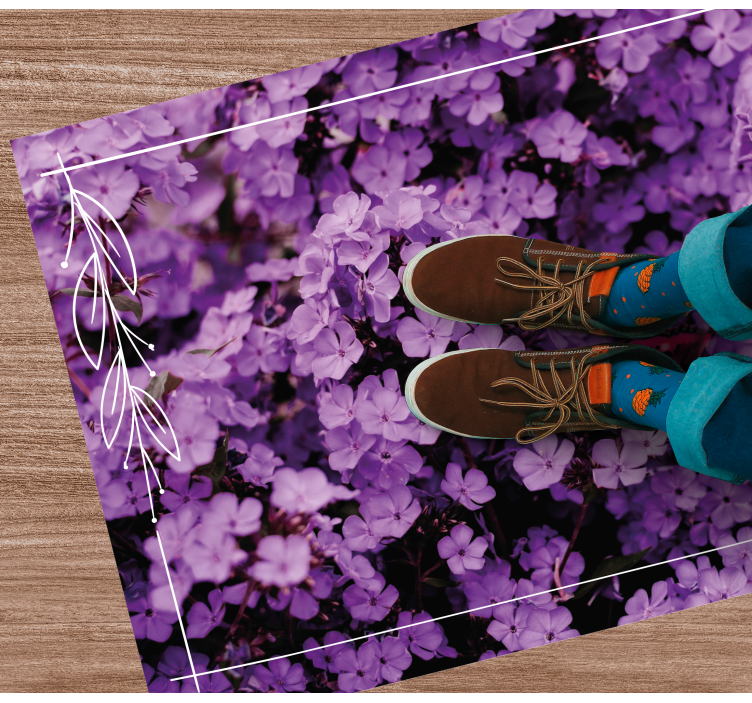 Purple flower field floral rug - TenStickers