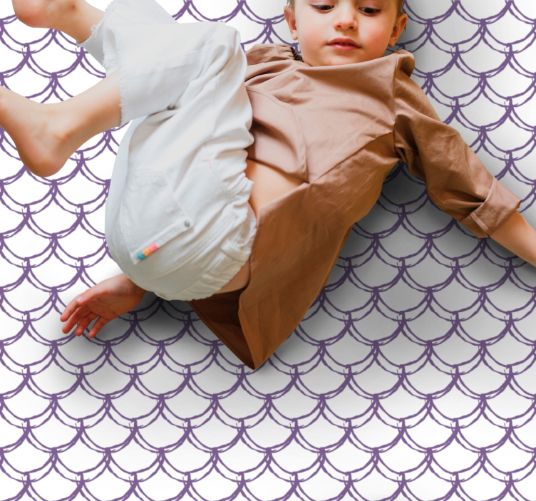 Purple Scallop Pattern gaming vinyl rug - TenStickers