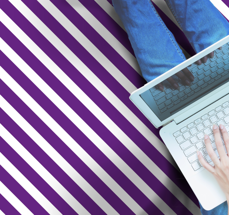 Purple Striped Pattern stripes vinyl rug - TenStickers