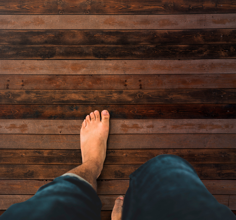 Realistic dark brown shade wood vinyl rug - TenStickers