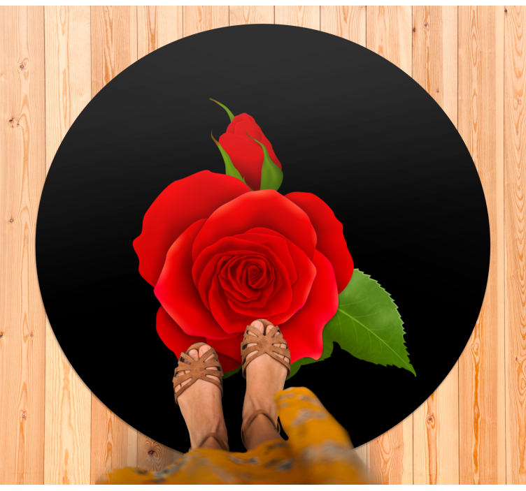 Red Rose Delight flower vinyl rug - TenStickers