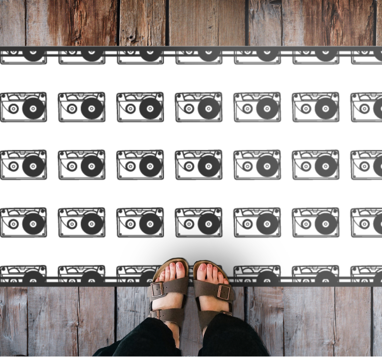 Retro Audio Theme vinyl rug - TenStickers