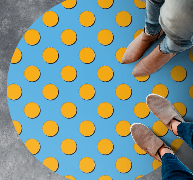 Retro dots pattern, abstract bedroom rug - TenStickers