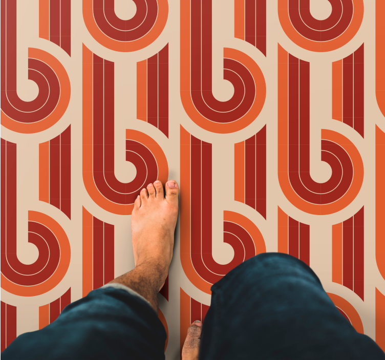 Retro Geometric Pattern geometric vinyl rug - TenStickers