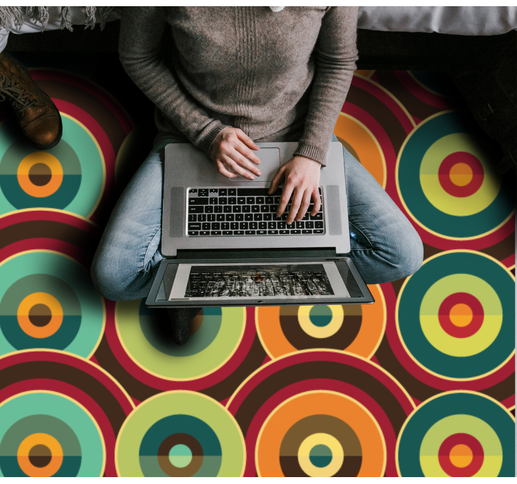 Retro repeated circles  vintage rug - TenStickers