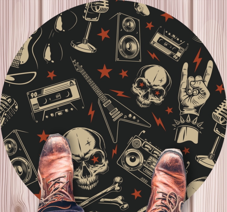 Rock Music Style teenager vinyl rug - TenStickers