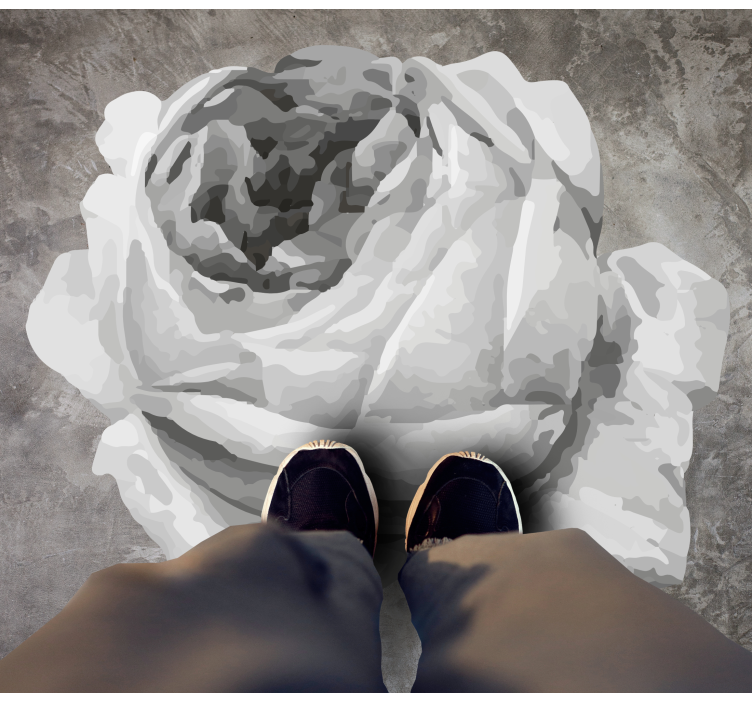 Rose Blossom flower vinyl rug - TenStickers