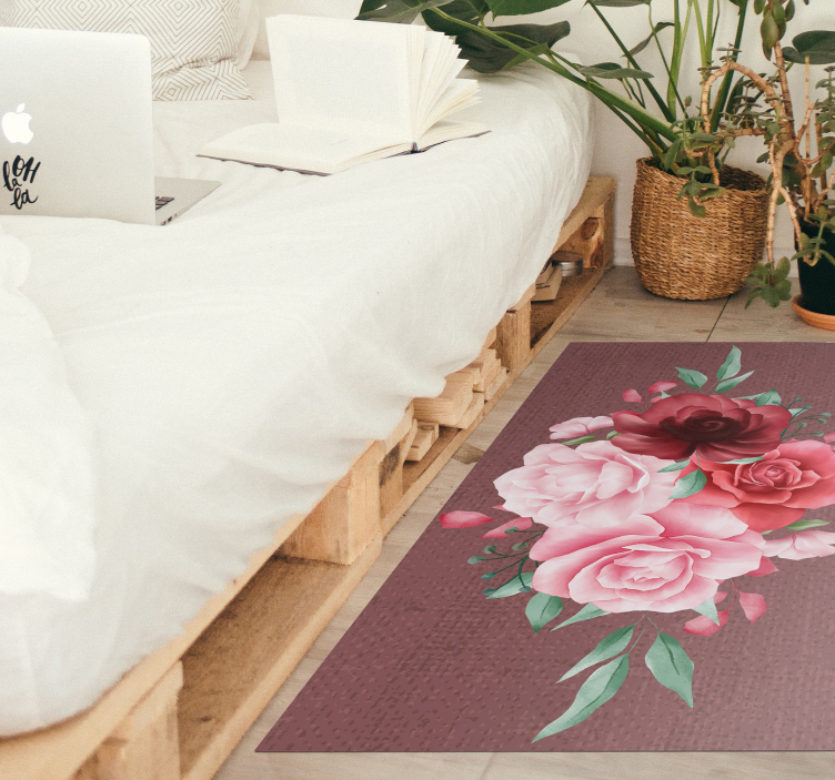 Rose Bouquet Elegance flower vinyl rug - TenStickers