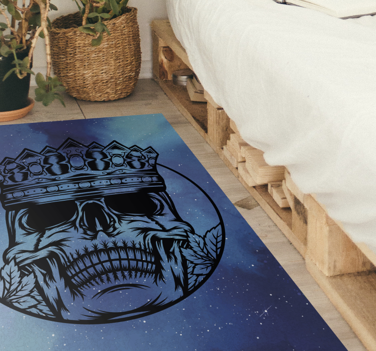 Royal Skull Art textured vinyl rug - TenStickers