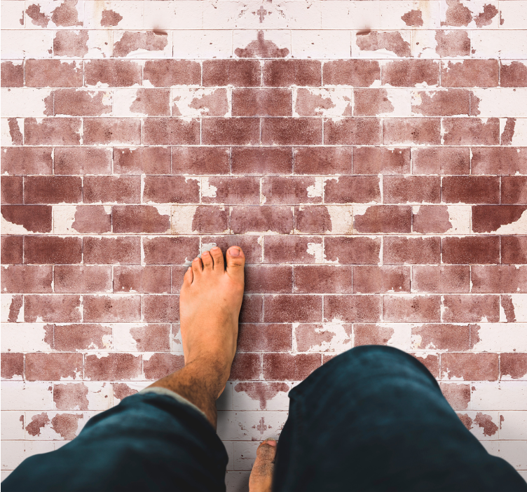 Rustic Brick Motif stone effect vinyl rug - TenStickers