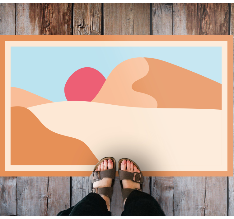 Sandy Landscape Sunset nature vinyl rug - TenStickers