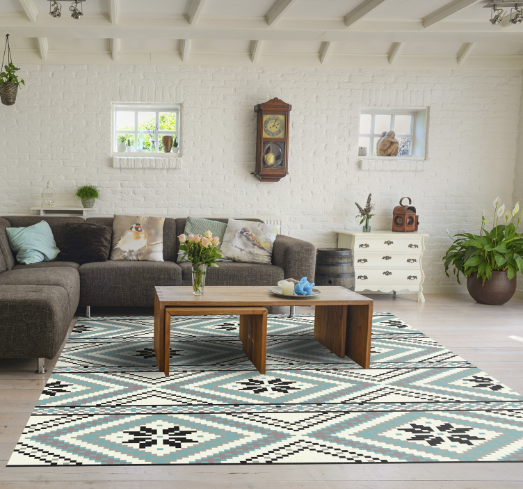 Scandinavian figures  nordic vinyl rug - TenStickers