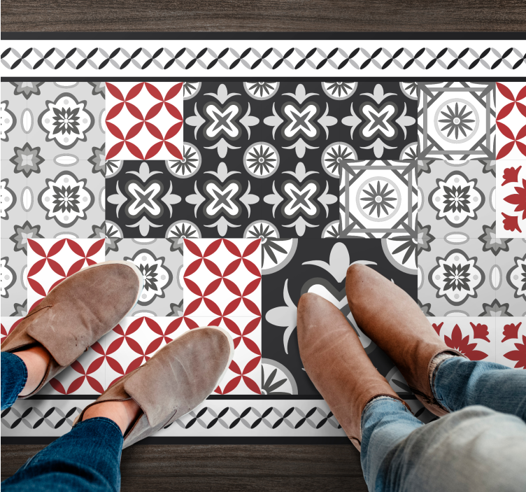 "Scarlet" collage tile carpet - TenStickers