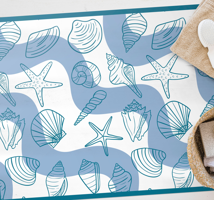 Seashells patterns animal rug - TenStickers