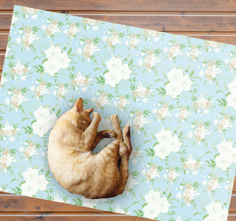 Serene Floral Elegance flower vinyl rug - TenStickers