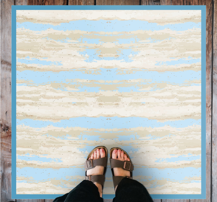 Grey and blue imitation wood vinyl rug - TenStickers
