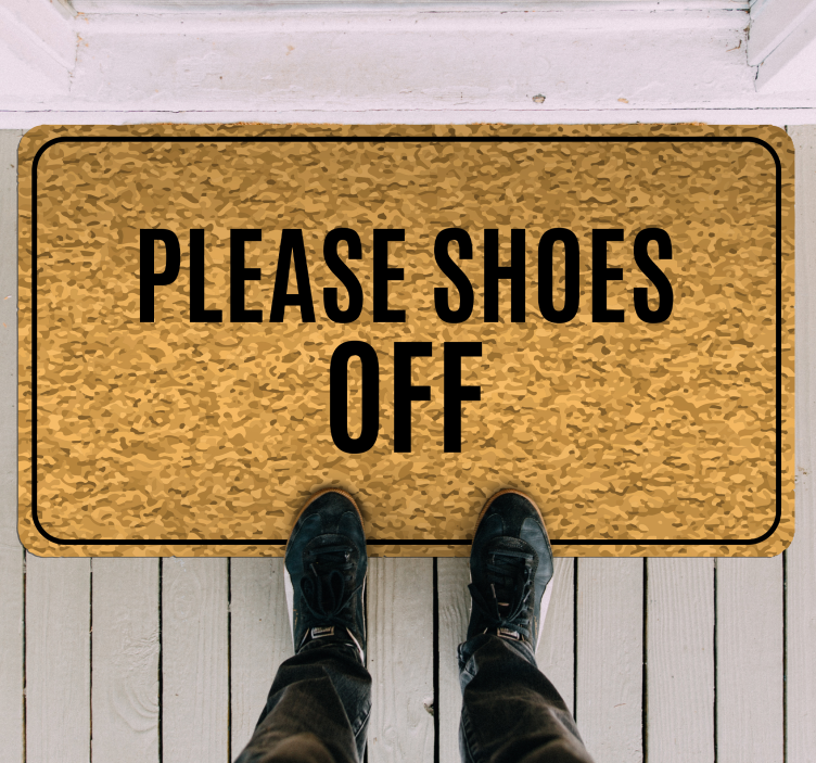 Shoes Off Please custom vinyl rug - TenStickers
