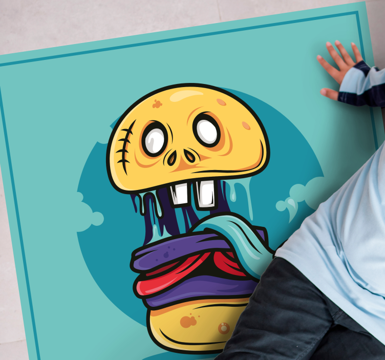 Silly Skull Character teenager vinyl rug - TenStickers