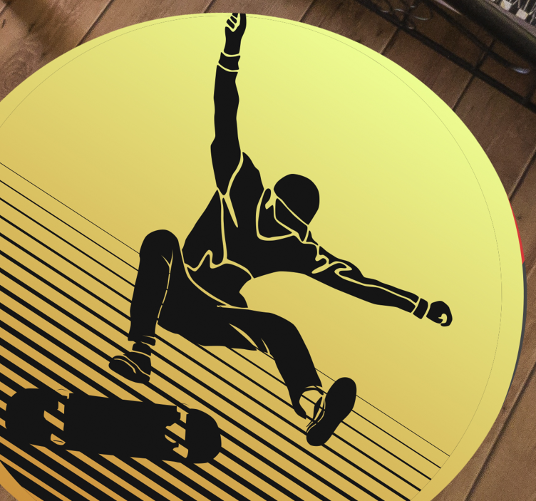 Skateboard silhouette teen vinyl rug - TenStickers
