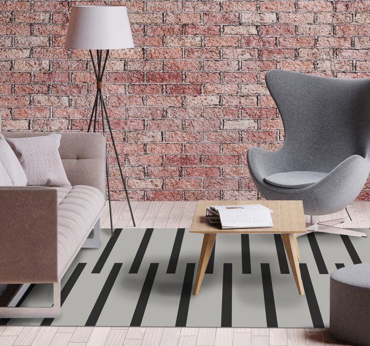 Sleek Striped Pattern modern vinyl rug - TenStickers