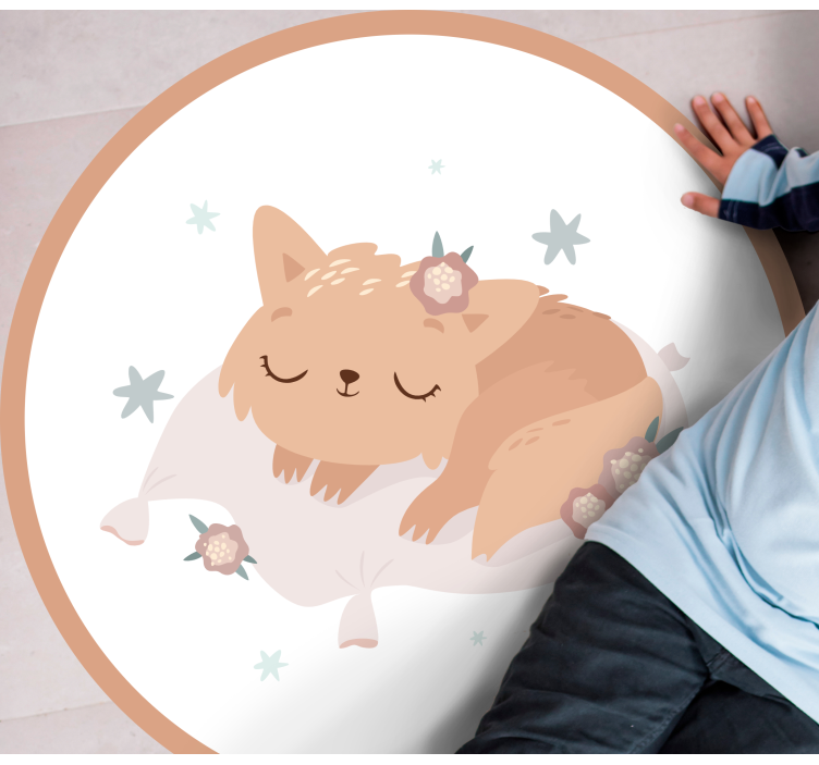 Vinyl rug sleeping fox design - TenStickers