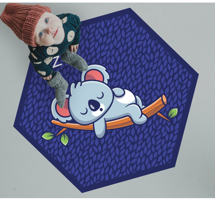 Sleeping koala on twig animal rug - TenStickers