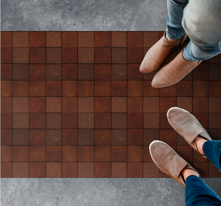 Small rustic style bricks stone floor tiles - TenStickers