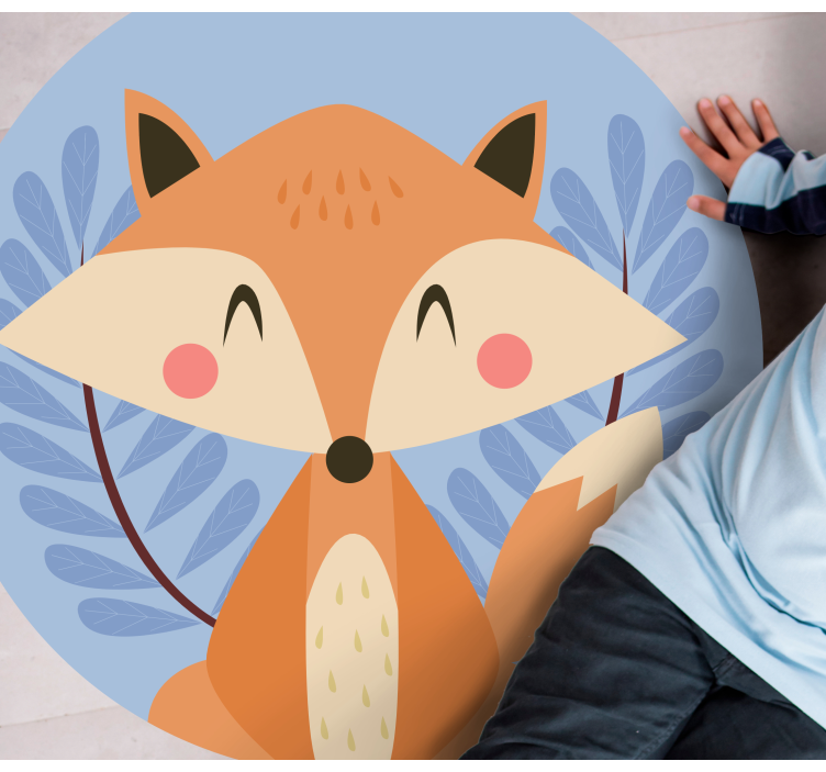 Smart fox pastel colours animal rug - TenStickers