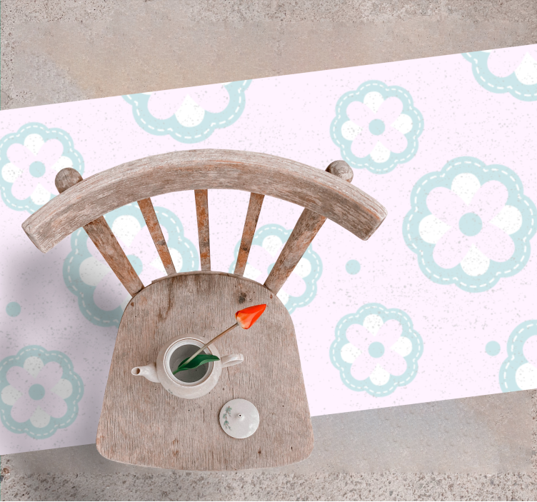 Soft Floral Motif vinyl rug - TenStickers