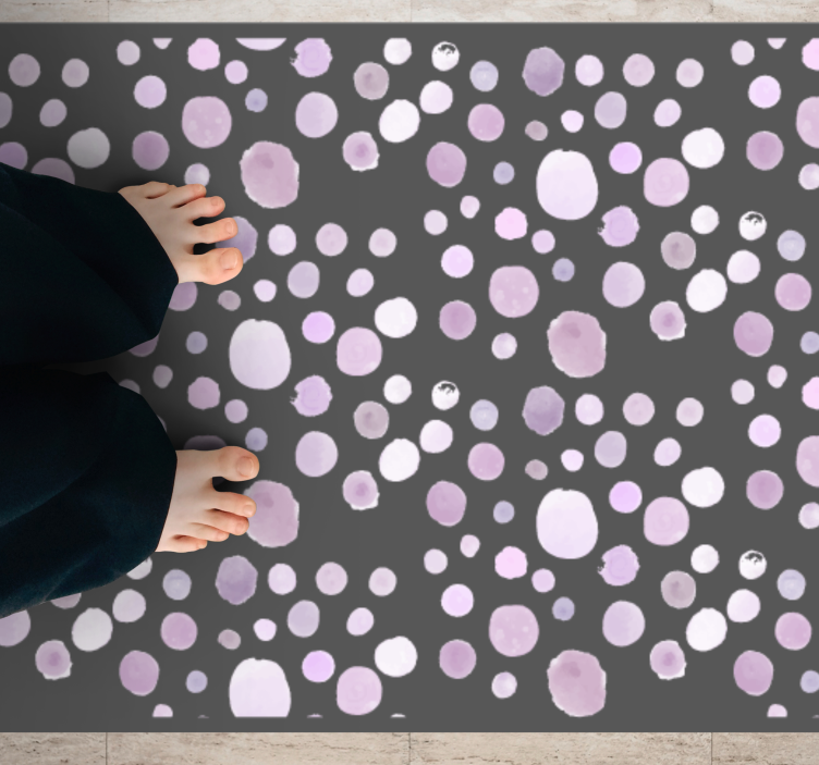 Soft polka dots textured vinyl rug - TenStickers