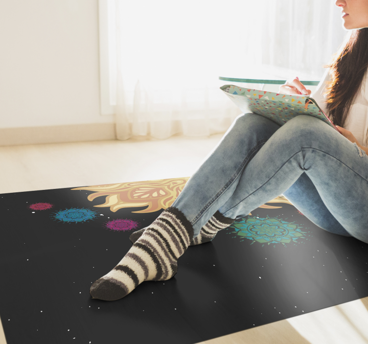 Solar system mandalas teen vinyl rug - TenStickers