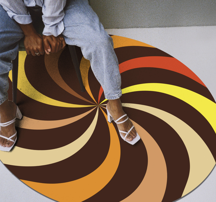 Spiral Color Burst stripes vinyl rug - TenStickers