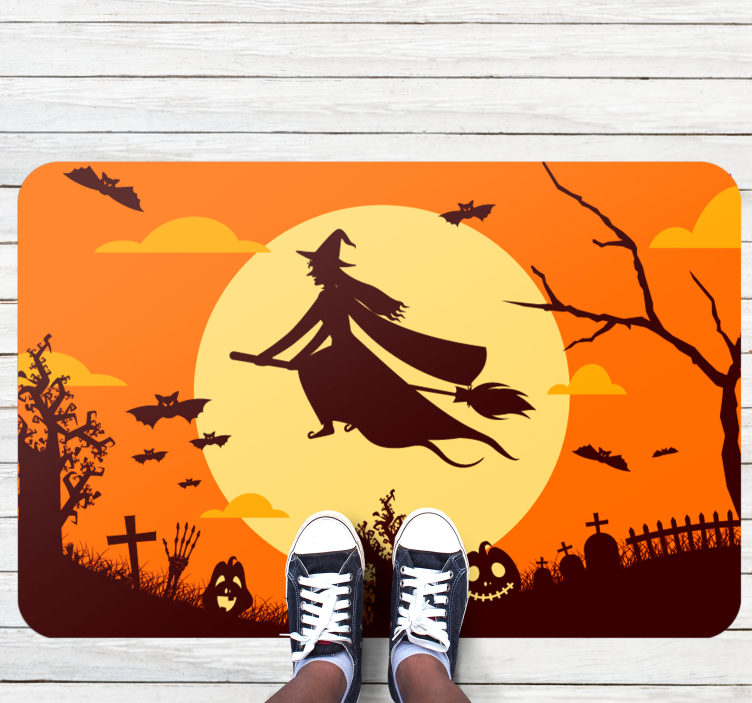 Spooky Halloween Silhouette halloween vinyl rug - TenStickers