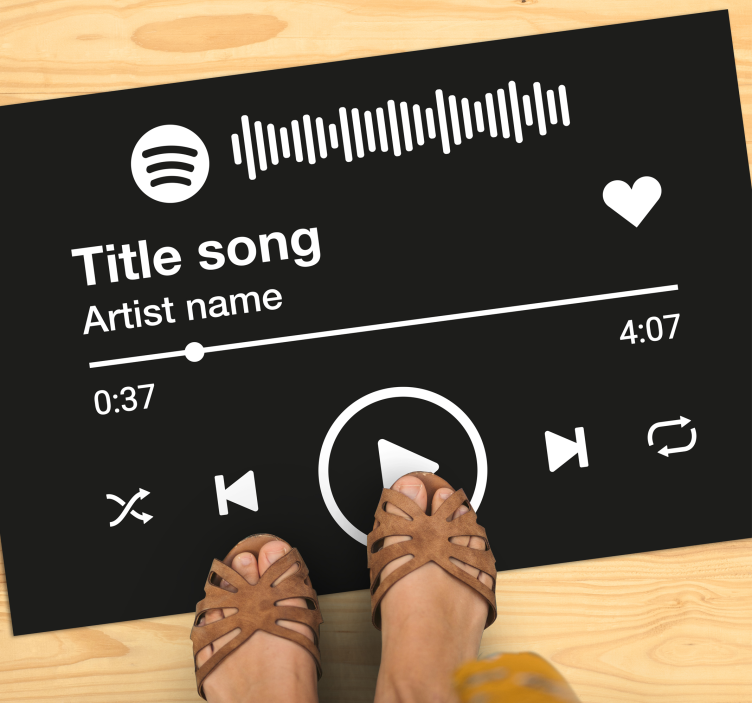 Spotify text personalised mat - TenStickers