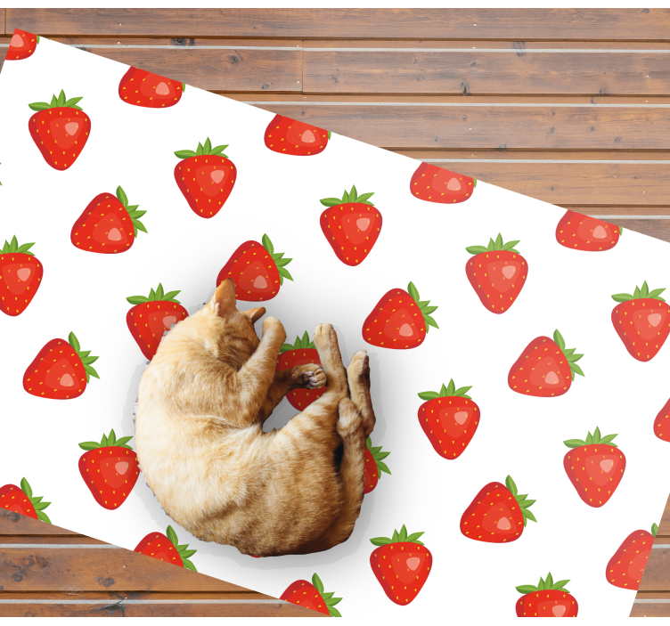 Strawberry on bright background kitchen floor - TenStickers