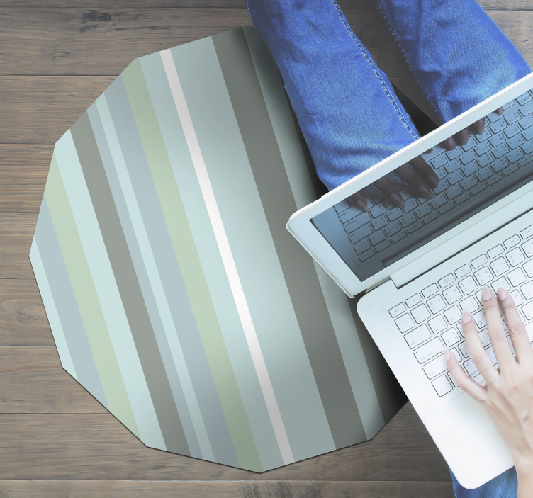 Striped Octagon stripes vinyl rug - TenStickers