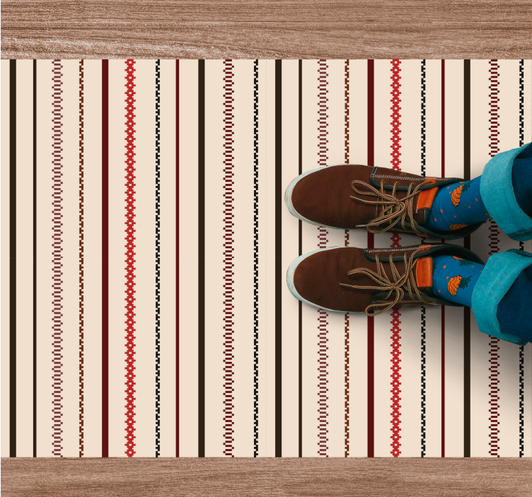 Stylish Striped Pattern ethnic vinyl rug - TenStickers