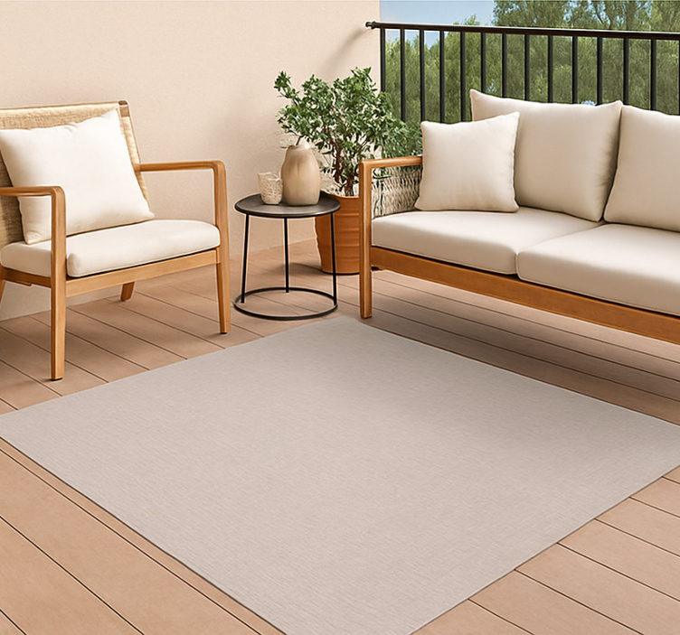 Subtle linen weave outdoor vinyl rug - TenStickers