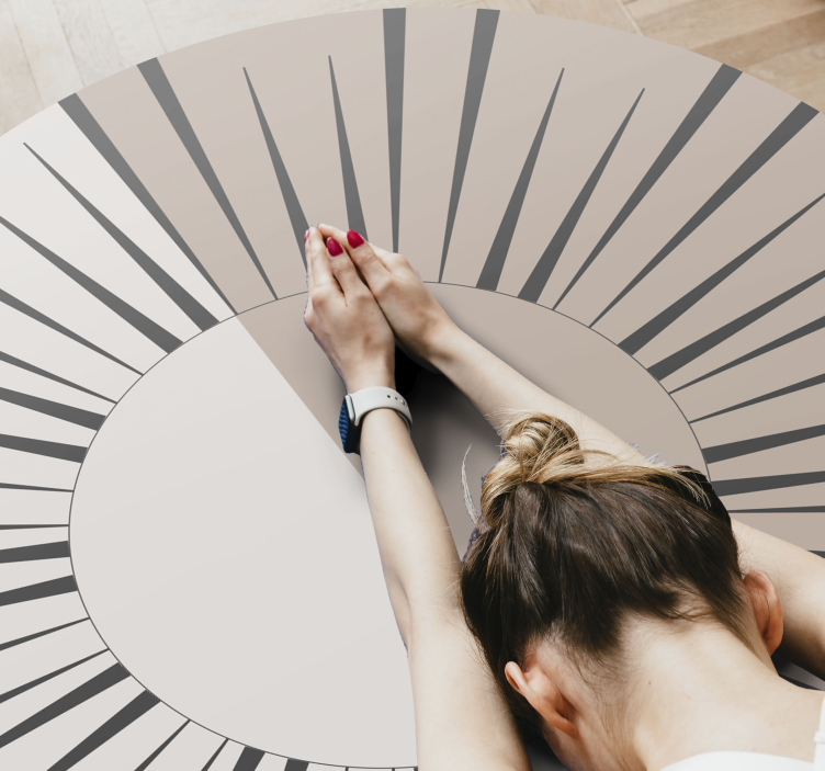 Sunburst Circular Design stripes vinyl rug - TenStickers