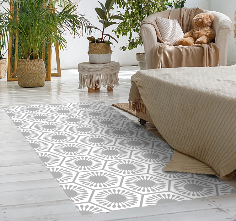 Sunburst Pattern geometric vinyl rug - TenStickers