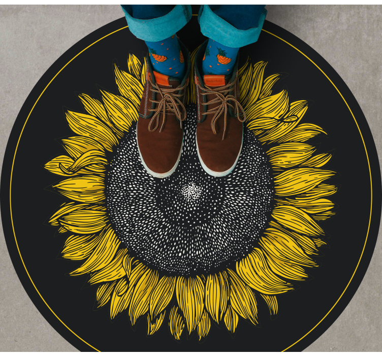 Big sunflower design flower vinyl rug - TenStickers