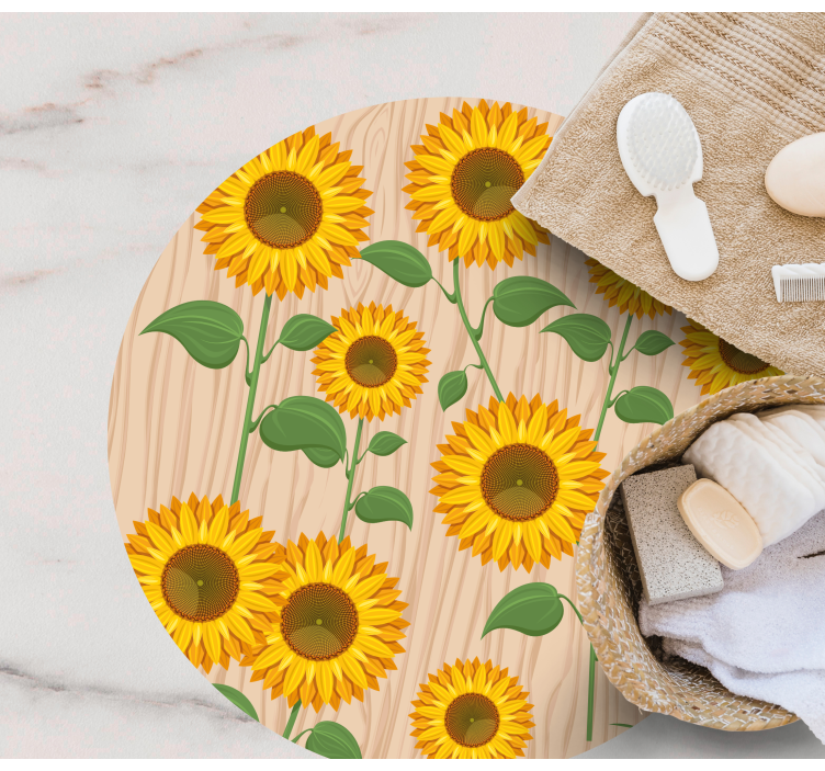 Sunflower bouquet flower vinyl rug - TenStickers