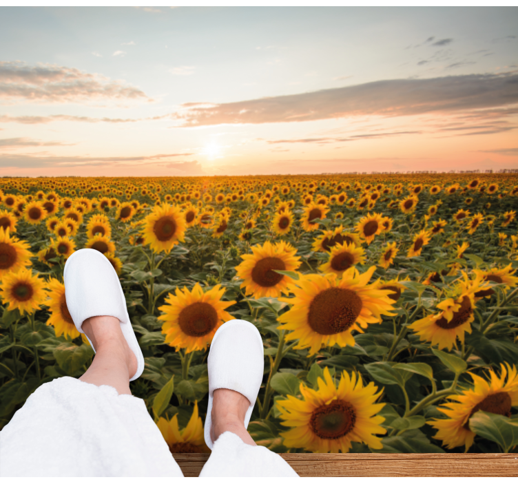 Sunflower Field Serenity flower vinyl rug - TenStickers