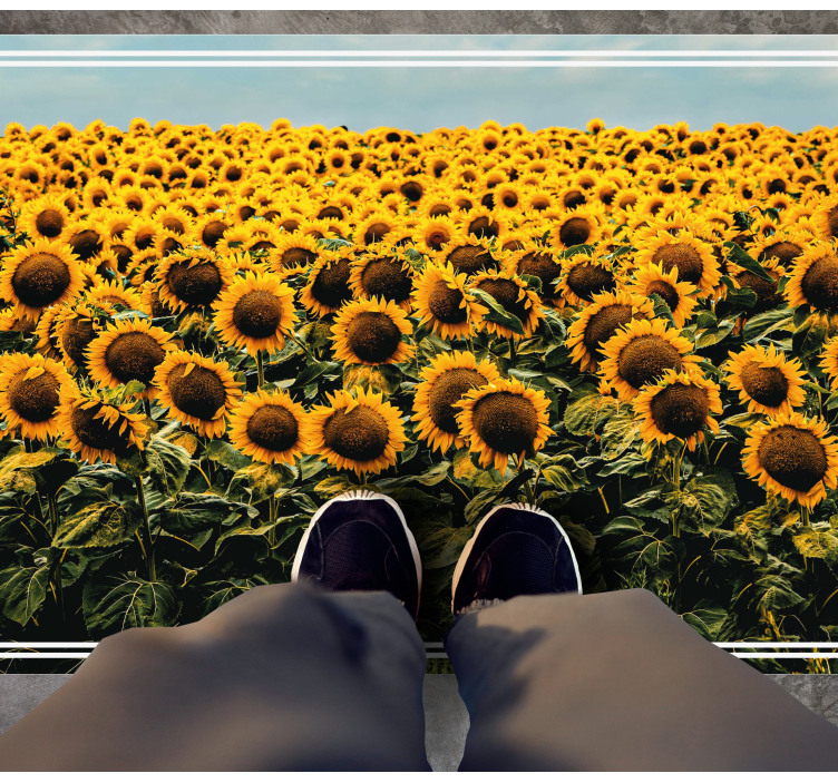 Sunflower Meadow flower vinyl rug - TenStickers