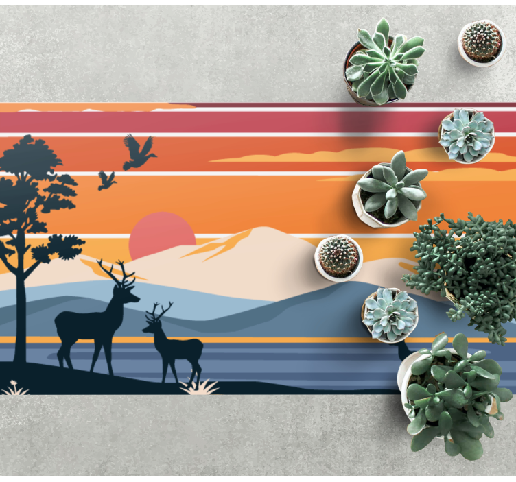 Sunset Wilderness Scene nature vinyl rug - TenStickers
