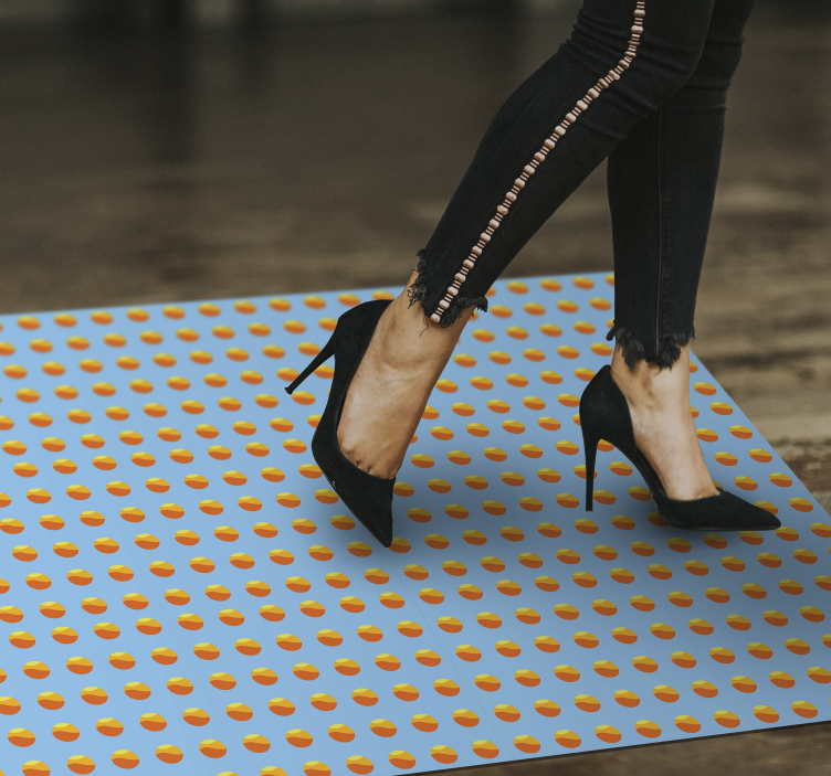 Sunshine Oranges Pattern wood vinyl rug - TenStickers