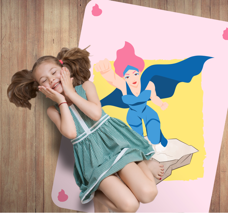 Superhero Adventure Imagery playroom vinyl rug - TenStickers