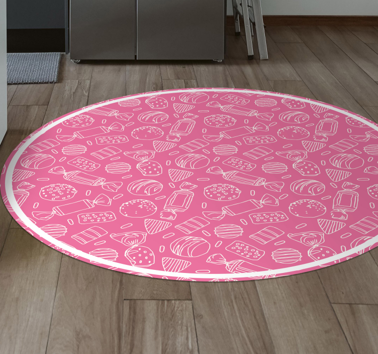Sweet treat pattern vintage vinyl rug - TenStickers