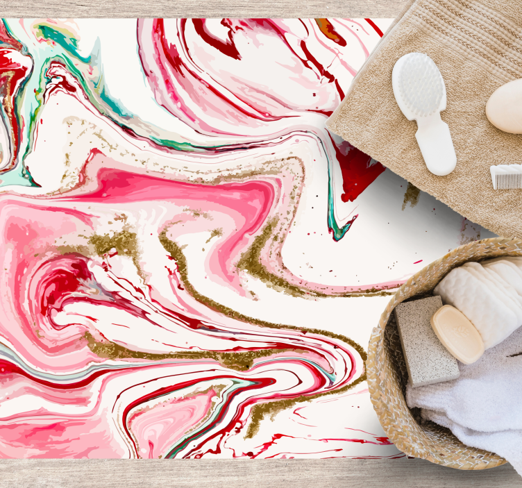 Swirling Pink Elegance modern vinyl rug - TenStickers