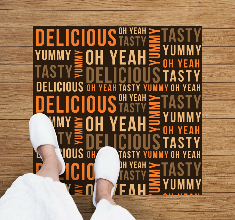 Tasty Delicious Yummy custom vinyl rug - TenStickers